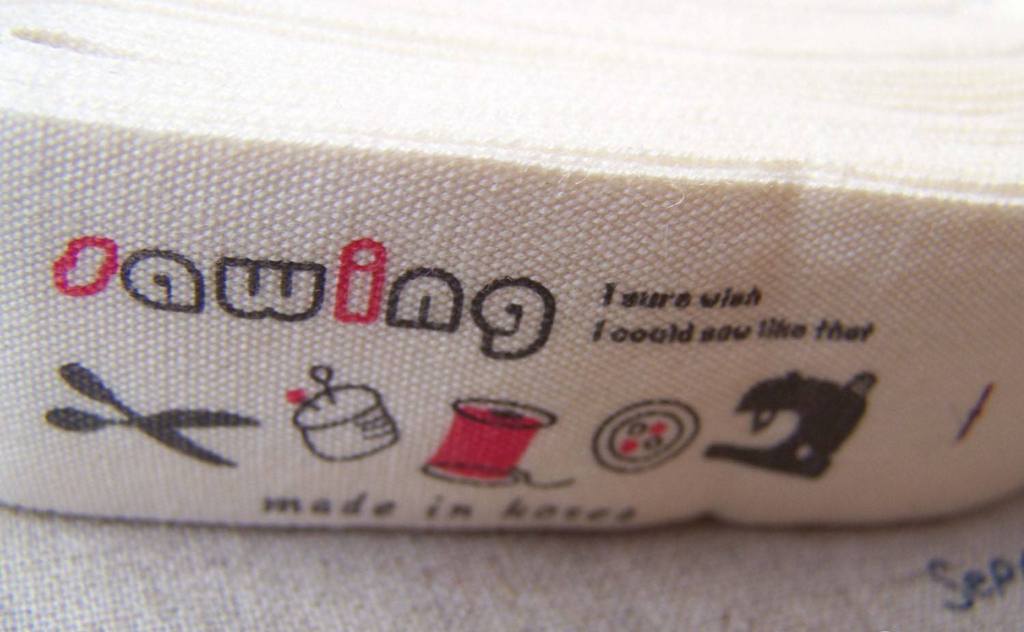 Accessories - Cotton Ribbon Print Label String Sewing Stuff Black And Red Set Of 10 Pcs A2601