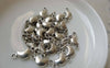 Accessories - Crescent Moon Connector Antique Silver Smooth Charms 6x15mm Set Of 50 Pcs A6458