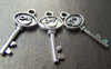 Accessories - Crescent Moon Key Charms Antique Silver Pendants 12x25mm Set Of 20 Pcs A1323