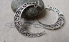 Accessories - Crescent Moon Pendants Antique Silver Swirly Connectors 32x38mm Set Of 10 Pcs A6860