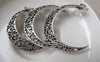 Accessories - Crescent Moon Pendants Antique Silver Swirly Connectors 32x38mm Set Of 10 Pcs A6860