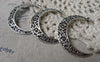 Accessories - Crescent Moon Pendants Antique Silver Swirly Connectors 32x38mm Set Of 10 Pcs A6860
