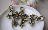 Accessories - Cross Pendants Antique Bronze Lily Flower Charms 31x48mm Set Of 6 Pcs A427