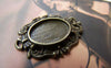Accessories - Crown Connector Tray Antique Bronze Cameo Bezel Settings Match 10x14mm Cabochon Set Of 10 Pcs A3032