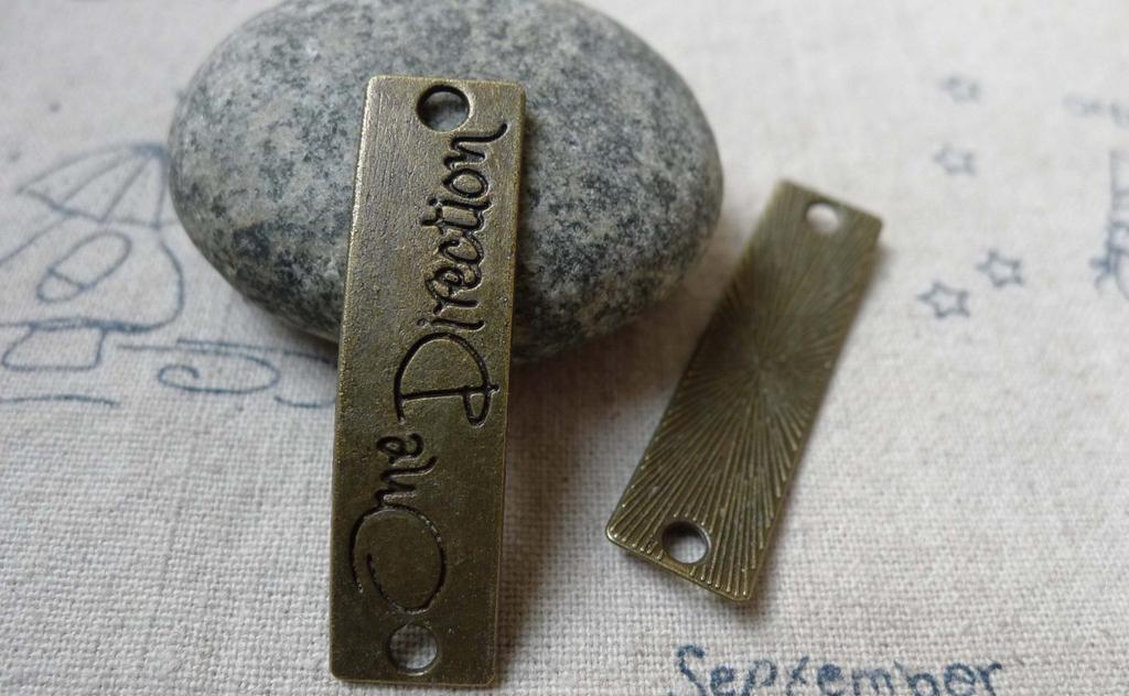 Accessories - Curved Connector Antique Bronze Bracelet Charms 10x39mm Set Of 10 A6204