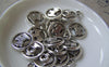 Accessories - Dog Ring Charms Antique Silver Round Pendants 15mm Set Of 10 Pcs A3579