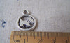 Accessories - Dog Ring Charms Antique Silver Round Pendants 15mm Set Of 10 Pcs A3579