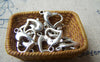 Accessories - Dolphin Heart Lobster Clasps Antique Silver Clasps 10x12mm Set Of 10 Pcs A1758