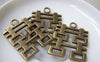 Accessories - Double Happiness Wedding Decoration Antique Bronze Charms 24x31mm Set Of 10 Pcs A2156