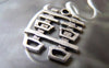 Accessories - Double Happiness Wedding Decoration Tibetan Silver Chinese Character Charms 20x22mm Set Of 10 Pcs A1306