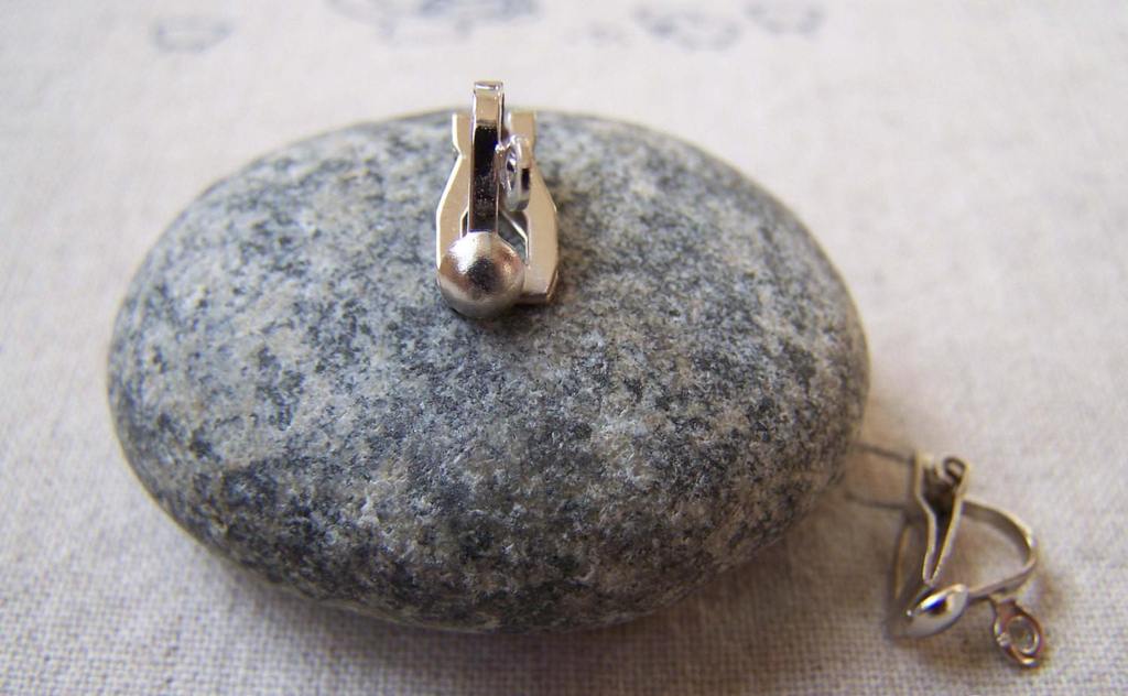 Accessories - Ear Clips Silvery Gray Nickel Tone 12mm Set Of 20 Pcs A5600
