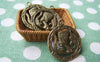 Accessories - Egyptian Queen Nefertiti Antique Bronze Round Charms 24mm Set Of 10 Pcs A691