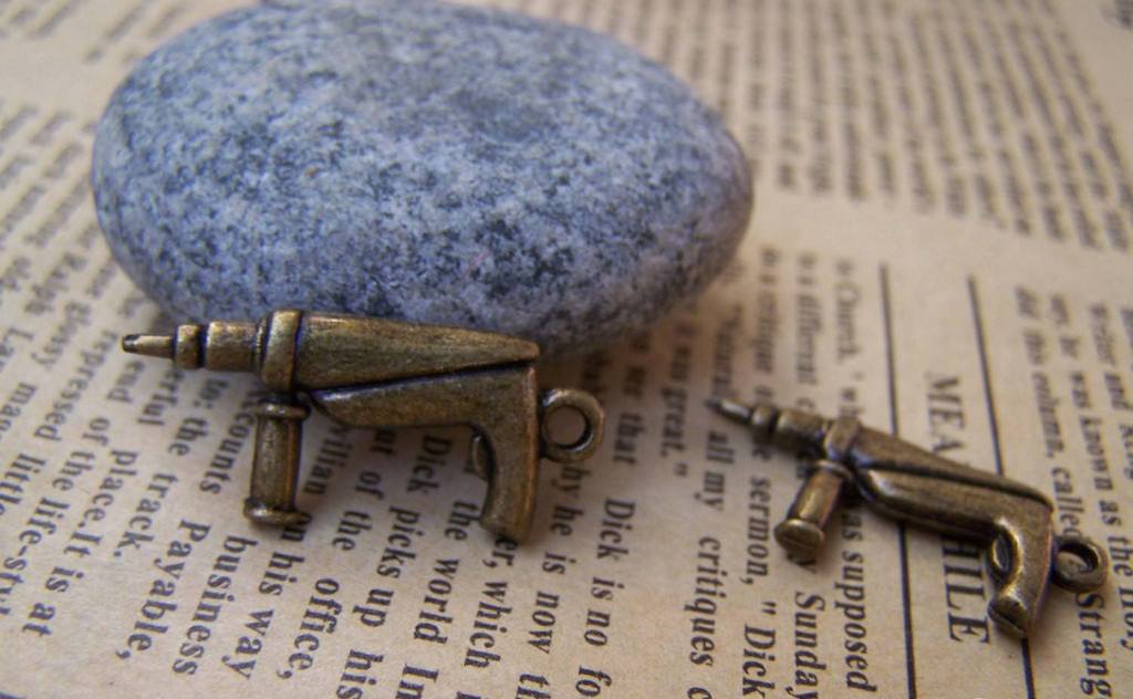 Accessories - Electric Driller Charms Antique Bronze Pendants 12x23mm Set Of 10 Pcs A1491