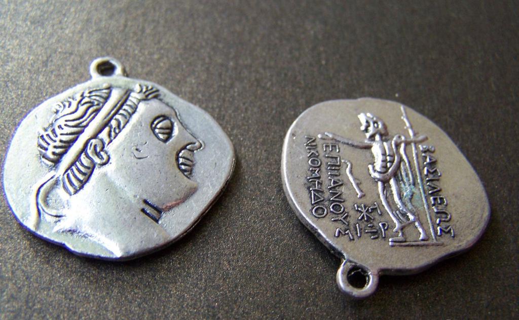 Accessories - European Man Pendants Antique Silver Classic Roman Charms 30mm Set Of 4 Pcs A1561