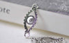 Accessories - Evil Eye Oval Connector Antique Silver Charms 12x30mm Set Of 10 Pcs A7893