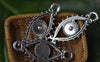 Accessories - Evil Eye Oval Connector Antique Silver Charms 12x30mm Set Of 10 Pcs A7893