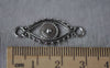 Accessories - Evil Eye Oval Connector Antique Silver Charms 12x30mm Set Of 10 Pcs A7893