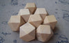 Accessories - Faceted Wood Beads Geometric Figure Solid Beads Findings 21mm Lot Of 20 Pcs A3736