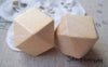 Accessories - Faceted Wood Beads Geometric Figure Solid Beads Findings 21mm Lot Of 20 Pcs A3736