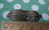 Accessories - Feather Charms Antique Bronze Curved Leaf Pendants 17x43mm Set Of 6 Pcs A352
