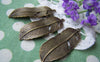 Accessories - Feather Charms Antique Bronze Curved Leaf Pendants 17x43mm Set Of 6 Pcs A352
