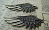 Accessories - Feather Charms Antique Bronze Huge Angel Wing Pendants 22x54mm Set Of 10 A1598