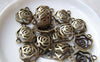 Accessories - Filigree Rose Flower Connectors Antique Bronze Charms 16x21mm Set Of 10 Pcs A432