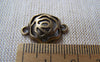 Accessories - Filigree Rose Flower Connectors Antique Bronze Charms 16x21mm Set Of 10 Pcs A432