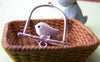 Accessories - Flat Bird Ring Connector Antique Silver Cage Charms 25x33mm Set Of 10 Pcs A803