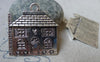 Accessories - Flat Heart House Pendants Antique Silver Charms 25x30mm Set Of 10 Pcs A5813