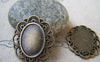 Accessories - Floral Edge Pendant Tray Oval Bezel Settings Match 13x18mm Cabochon Set Of 10 Pcs A3966