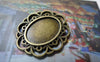 Accessories - Floral Edge Pendant Tray Oval Bezel Settings Match 13x18mm Cabochon Set Of 10 Pcs A3966