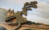 Accessories - Flower Deer Antlar Pendants Antique Bronze Charms 20x70mm Set Of 4 Pcs A1625