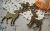 Accessories - Flower Deer Antlar Pendants Antique Bronze Charms 20x70mm Set Of 4 Pcs A1625