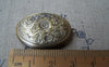 Accessories - Flower Locket Antique Bronze Oval Photo Locket Charms 23x29mm Set Of 4 Pcs A3621