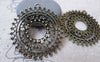Accessories - Flower Ring Pendants Antique Bronze Large Filigree Circle Charms  40mm Set Of 10 Pcs A7148