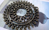 Accessories - Flower Ring Pendants Antique Bronze Large Filigree Circle Charms  40mm Set Of 10 Pcs A7148
