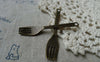 Accessories - Forks Pendants Antique Bronze Dinner Tableware Charms 49mm Set Of 20 Pcs A5679