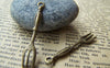 Accessories - Forks Pendants Tableware Antique Bronze Charms 6.5x35mm Set Of 10 Ocs A1472