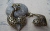 Accessories - Giraffe Pendants Antique Bronze 3D Heart Shaped Charms 31x46mm Set Of 4 Pcs A1793