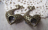 Accessories - Giraffe Pendants Antique Bronze 3D Heart Shaped Charms 31x46mm Set Of 4 Pcs A1793