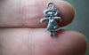 Accessories - Girl Charms Antique Silver Double Sided Small Charms 15mm Set Of 20 A1554