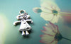 Accessories - Girl Charms Antique Silver Double Sided Small Charms 15mm Set Of 20 A1554