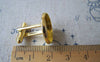 Accessories - Gold Cufflinks Blank Round Bezel Setting Match 16mm Cabochon Set Of 10 Pcs A561