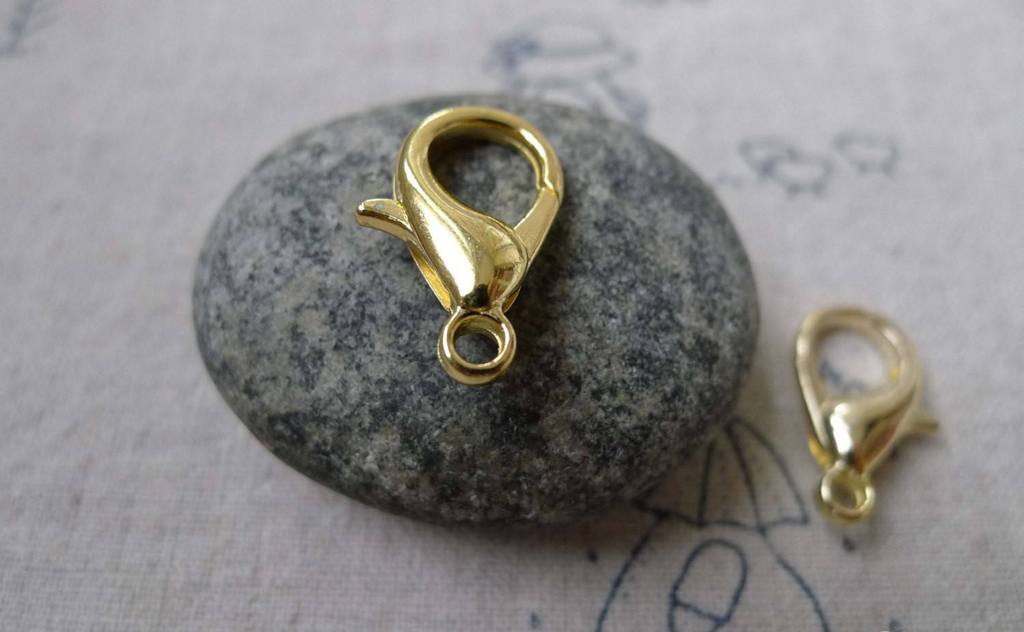 Accessories - Gold Lobster Clasp Large Lobster Claw 22mm Set Of 10 Pcs A6626