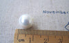 Accessories - Half Bored Hole Natural Shell White Round Pearls 10mm Set Of 6 Pcs A2462