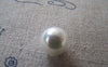 Accessories - Half Bored Hole Natural Shell White Round Pearls 10mm Set Of 6 Pcs A2462