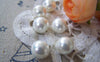 Accessories - Half Bored Hole Natural Shell White Round Pearls 10mm Set Of 6 Pcs A2462