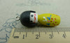 Accessories - Hand Painted Wood Pendants Japanese Doll Girl Charms 14x37mm Set Of 4 Pcs A5880