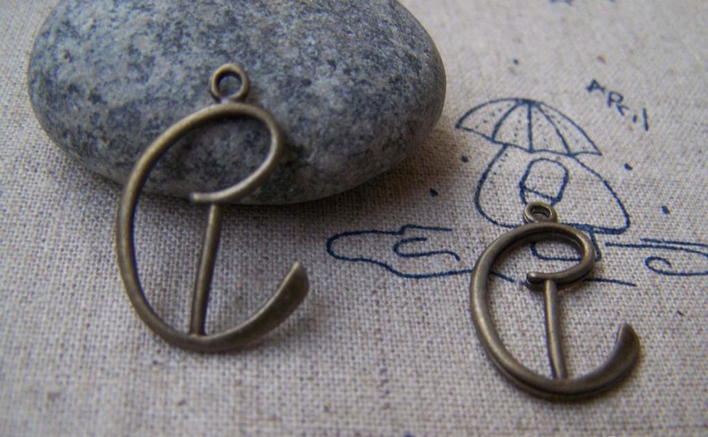 Accessories - Harp Charms Antique Bronze Musice Instrument 17x20mm Set Of 10 Pcs A552